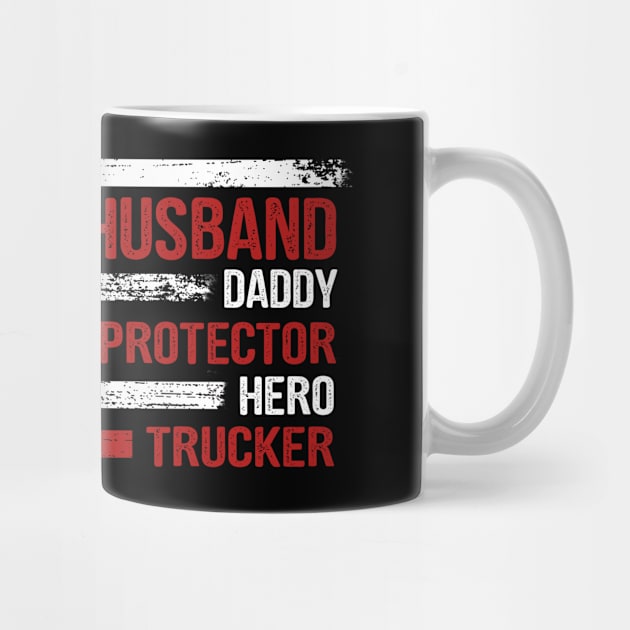 Husband Daddy Protector Hero Trucker 4th Of July by Rumsa